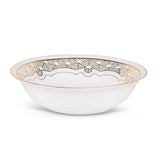 Hitkari Porcelain Mimosa Dinner Set of 33 Pcs | Service for 6  | Premium Mimosa Design |Gold Pink