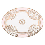 Hitkari Porcelain Mimosa Dinner Set of 33 Pcs | Service for 6  | Premium Mimosa Design |Gold Pink