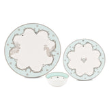 Hitkari Jahanara Dinner Set of 18 Pcs | Service for 3 |Premium  Design | Pure Platinum | Green