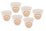Hitkari Porcelain Mimosa Cawa Cup Set for 6 | Luxury Cup saucer with Elegant Design |Gold Pink