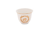 Hitkari Porcelain Mimosa Cawa Cup Set for 6 | Luxury Cup saucer with Elegant Design |Gold Pink