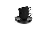 Hitkari Black Sea Cup & Saucer Set for 6 | Premium Quality with Elegant Design | 12 Pcs | Black