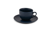Hitkari Matt Navy Cup & Saucer Set for 6 | Premium Quality with Elegant Design | 12 Pcs|Navy Blue