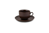 Hitkari Choco Brown Cup & Saucer Set for 6 | Premium Quality with Elegant Design | 12 Pcs|Brown