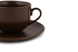 Hitkari Choco Brown Cup & Saucer Set for 6 | Premium Quality with Elegant Design | 12 Pcs|Brown