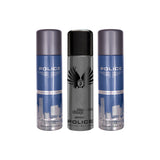 Police Light Blue + Wings Titanium + Light Blue Deo Combo Set 600ml (Pack of 3) For Him