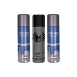 Police Light Blue + Wings Titanium + Light Blue Deo Combo Set 600ml (Pack of 3) For Him