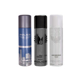 Police Light Blue + Wings Titanium + Contemporary Deo Combo Set 600ml (Pack of 3) For Him