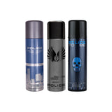 Police Light Blue + Wings Titanium + To Be Man Deo Combo Set 600ml (Pack of 3) For Him