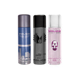 Police Light Blue + Wings Titanium + To Be Woman Deo Combo Set 600ml (Pack of 3) For Him & For Her