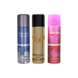 Police Light Blue + Millionaire Homme + Passion Femme Deo Combo Set 600ml (Pack of 3) For Him & For Her