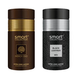 Smart Collection French Oud 250ml + Black Leather 250ml Deo Combo Set For Men