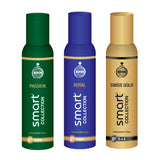Smart Collection Passion +  Rapid + Swiss Gold Perfumed Deo Combo Set For Men (150ml each)