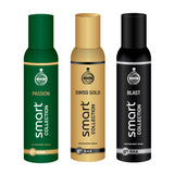 Smart Collection Passion + Swiss Gold + Blast Perfumed Deo Combo Set For Men (150ml each)