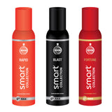 Smart Collection Rapid + Blast + Fortune Perfumed Deo Combo Set For Men (150ml each)