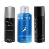 Jaguar Classic Black 150ml + Nautica Blue 150ml + Jacques Bogart Silver Scent Intense 200ml Deo Combo Set