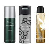 Jaguar For Men 150ml + David Beckham Homme 150ml + Playboy Vip Women 150ml Deo Combo Set