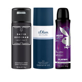 David Beckham Instinct 150ml + s.Oliver So Pure Men 150ml + Playboy Endless Night 150ml Deo Combo Set