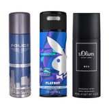 Police Light Blue 200ml + Playboy Generation Man 150ml + s.Oliver Black Label Men 150ml Deo Combo Set