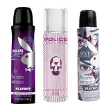 Playboy Endless Night 150ml + Police To Be Woman 200ml + Sexy So What 150ml Deo Combo Set