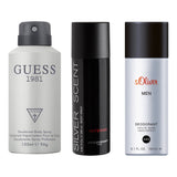 Guess 1981 150ml + Jacques Bogart Silver Scent Intense 200ml + s.Oliver Men 150ml Deo Combo Set