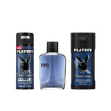 Playboy King of the game Deodorant Spray 150ml + EDT 100ml + Shower Gel 250ml Virtual Gift Set