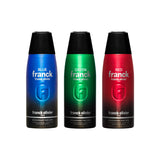 Franck Olivier Blue Franck + Green Franck + Red Franck Deo Combo Set For Men (250ml each)