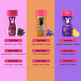 Playboy Queen Of The Game + Play It Wild For Women + Endless Night Women Shower Gel Combo For Women (Pack of 3, 250 ml each)