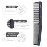 Janeke Professional Carbon Anti-Static Comb (Pack of 6)