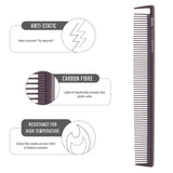 Janeke Professional Carbon Anti-Static Comb (Pack of 6)