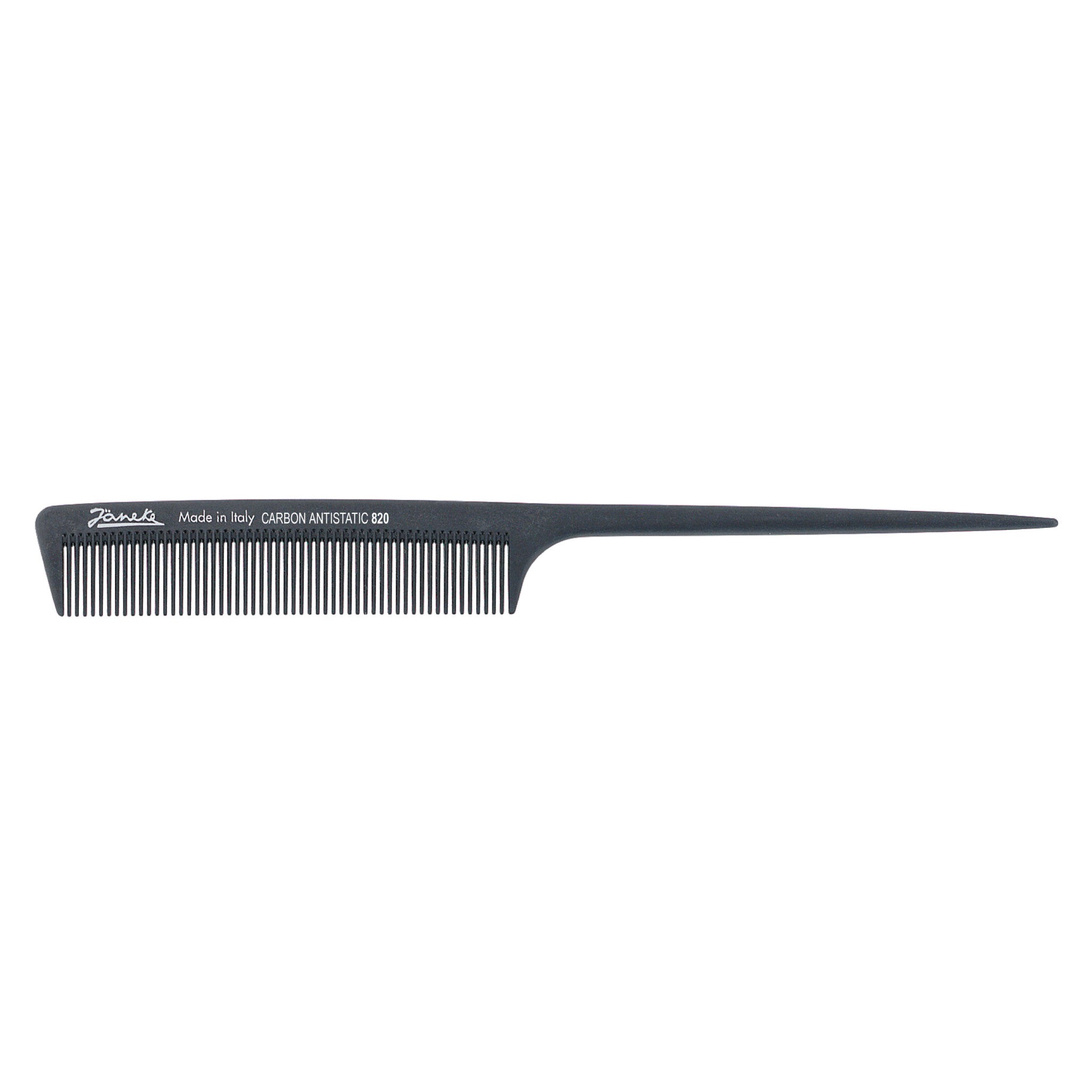 Janeke Professional  Carbon Fibre Long Tail Anti-Static Hair Comb 21cm