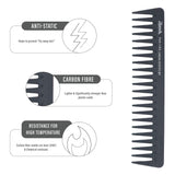 Janeke Professional Carbon Anti-Static Comb (Pack of 6)