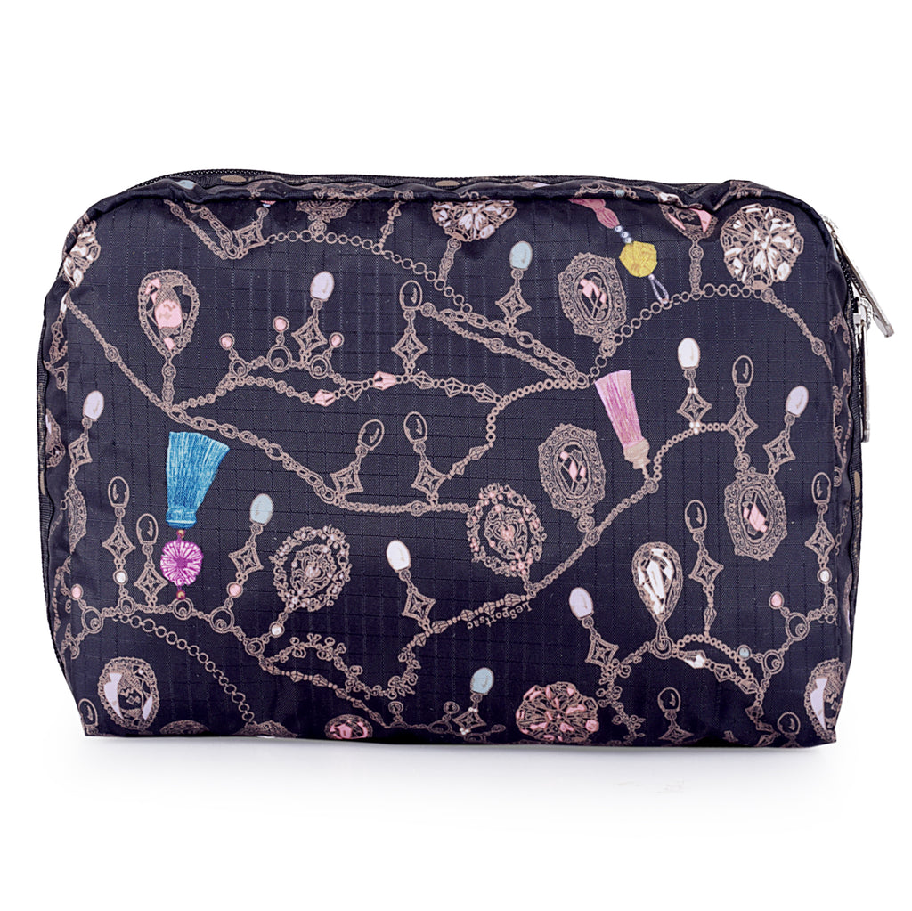 LeSportsac Extra Large Rectangul Cosmetic Soft  Tassel Dazzle Pouch