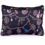 LeSportsac 3 Zip Cosmetic Soft  Tassel Dazzle Pouch