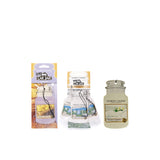 Yankee Candle Car Jar Air Freshener - Pk of 3 - Clean Cotton, Fluffy Towels, and Lemon Lavender