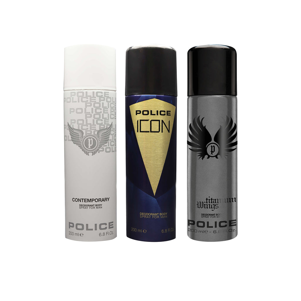 Police Contemporary + Icon + Titanium Wings Deodorant Spray - For Men 600ml