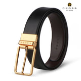 CROSS ALMERIA 35mm PRONGED BUCKLE BELT - BLACK/BROWN