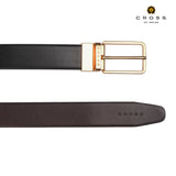 CROSS ALMERIA 35mm PRONGED BUCKLE BELT - BLACK/BROWN