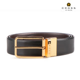 CROSS ALMERIA 35mm PRONGED BUCKLE BELT - BLACK/BROWN