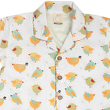 CASA DE NEENEE Bird Cotton Notched Pyjama Set, 10-12 Yrs