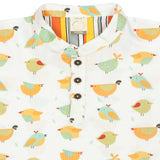 CASA DE NEENEE Bird Cotton Manderine Pyjama Set, 5-6 Yrs