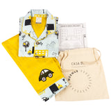 CASA DE NEENEE Busystreet Cotton Notched Pyjama Set, 3-4 Yrs