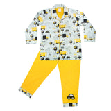 CASA DE NEENEE Busystreet Cotton Notched Pyjama Set, 6-8 Yrs