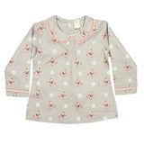 CASA DE NEENEE Butterfly Grey Cotton Peter Pan Collar Pyjama Set, 5-6 Yrs