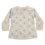 CASA DE NEENEE Butterfly Grey Cotton Peter Pan Collar Pyjama Set, 5-6 Yrs