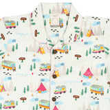 CASA DE NEENEE Camp Off White Cotton Notched Pyjama Set, 3-4 Yrs