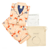 CASA DE NEENEE Crab Cotton Notched Pyjama Set, 3-4 Yrs