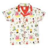 CASA DE NEENEE Circus Cotton Double Notched Collar Pyjama Set, 5-6 Yrs