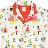CASA DE NEENEE Circus Cotton Double Notched Collar Pyjama Set, 5-6 Yrs