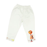 CASA DE NEENEE Circus Off White Cotton Notched half sleeves Pyjama Set, 2-3 Yrs